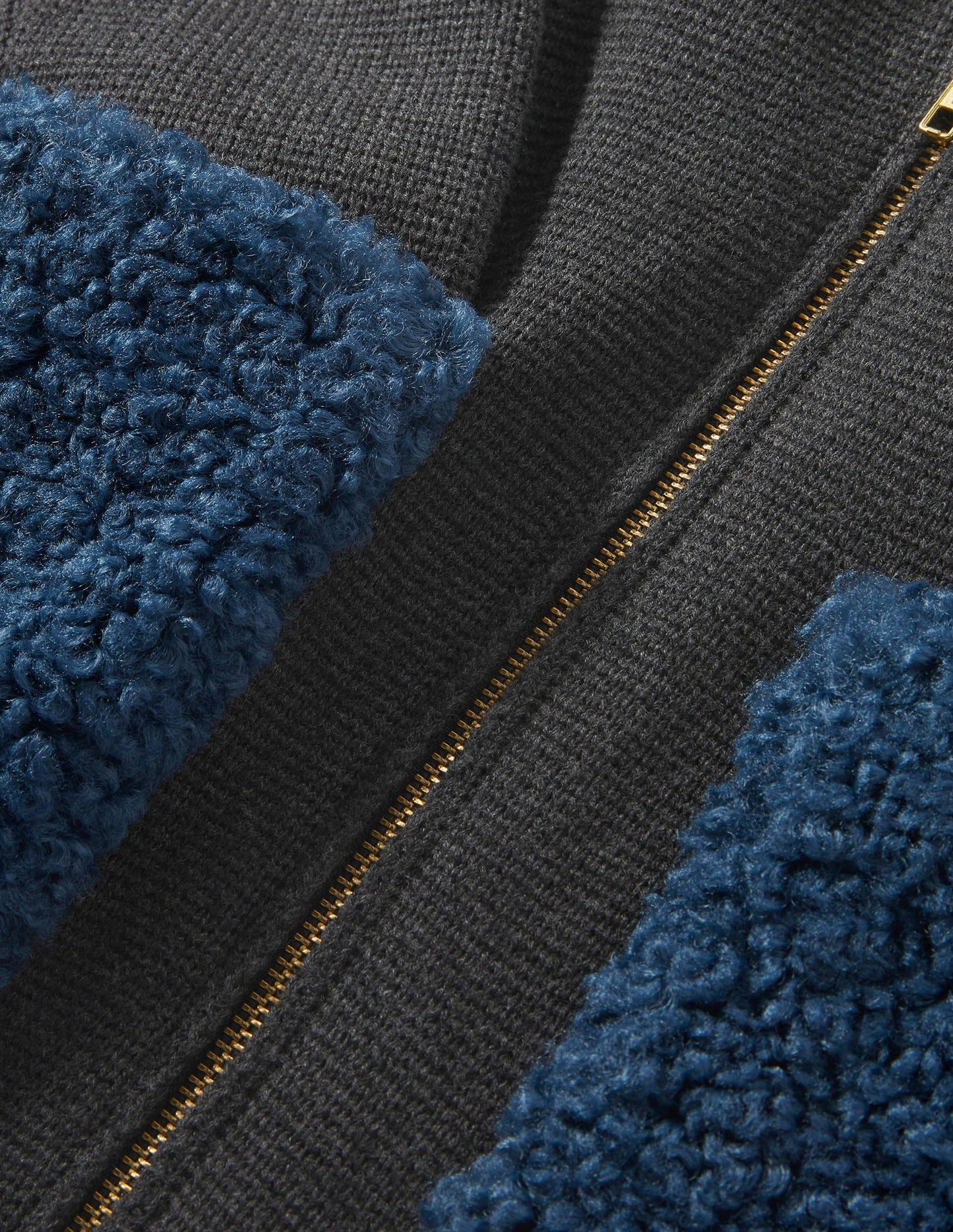 Borg Cropped Coatigan-Charcoal Melange