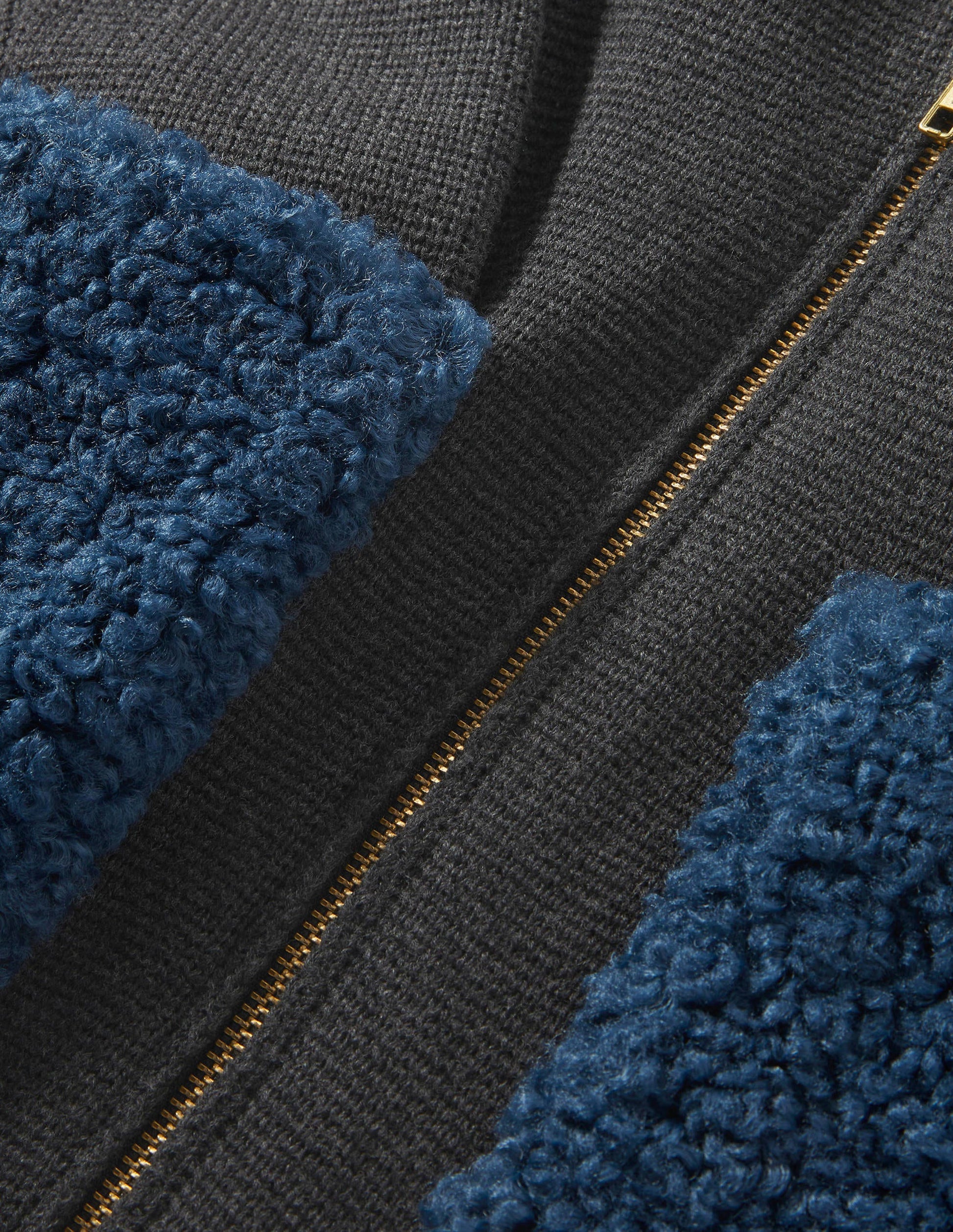 Borg Cropped Coatigan-Charcoal Melange-5