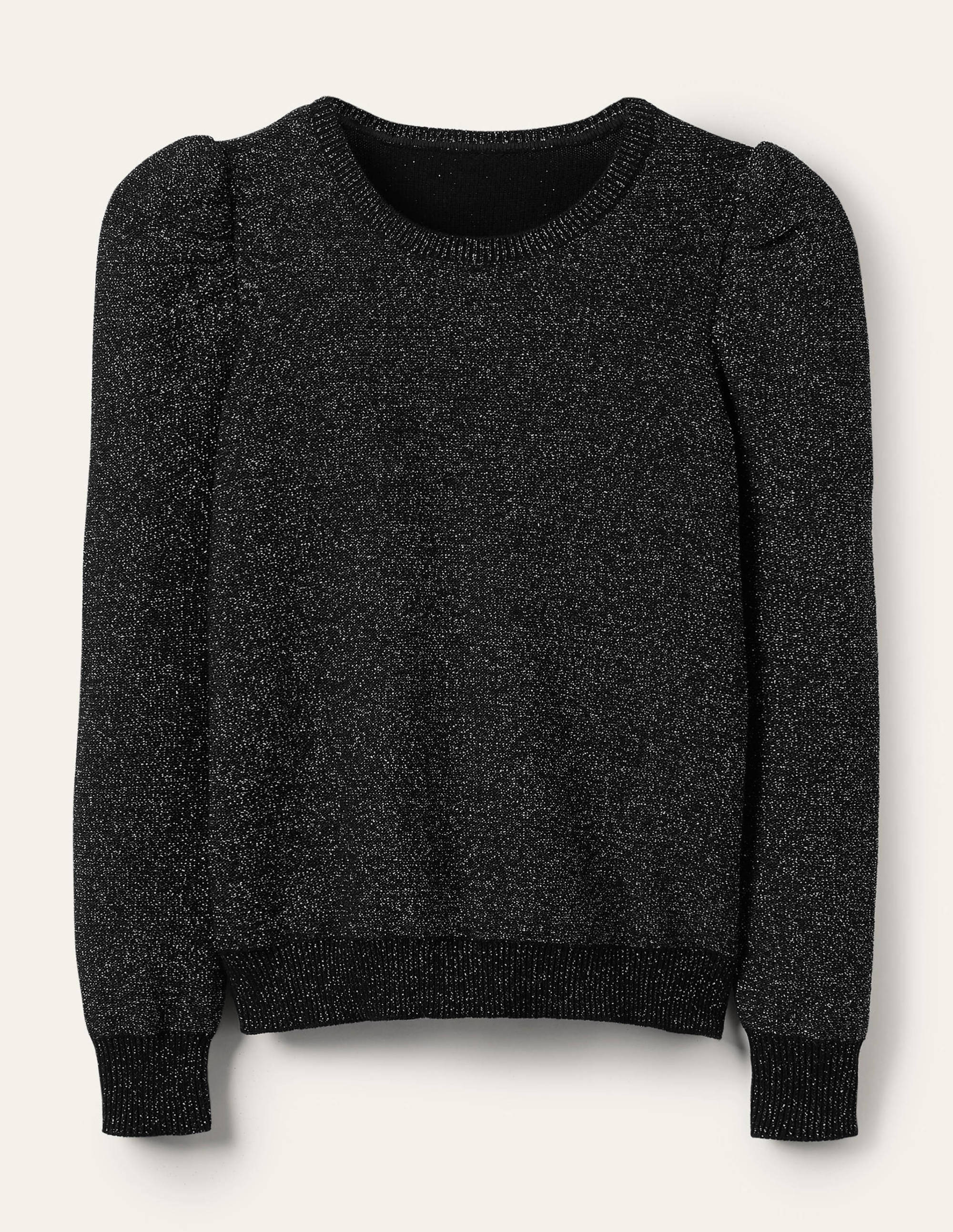 Sparkle Puff Sleeve Jumper-Black Sparkle - Image 5
