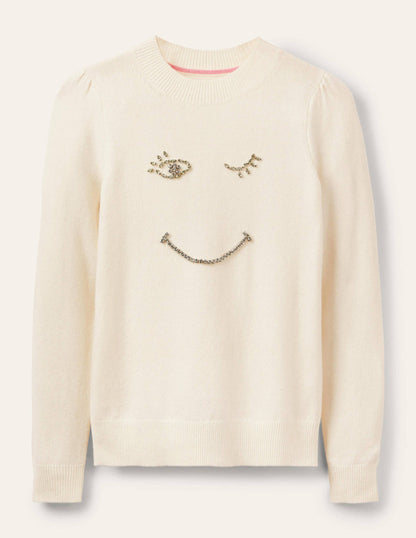 Felicity Embellished Jumper-Ivory