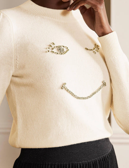 Felicity Embellished Jumper-Ivory