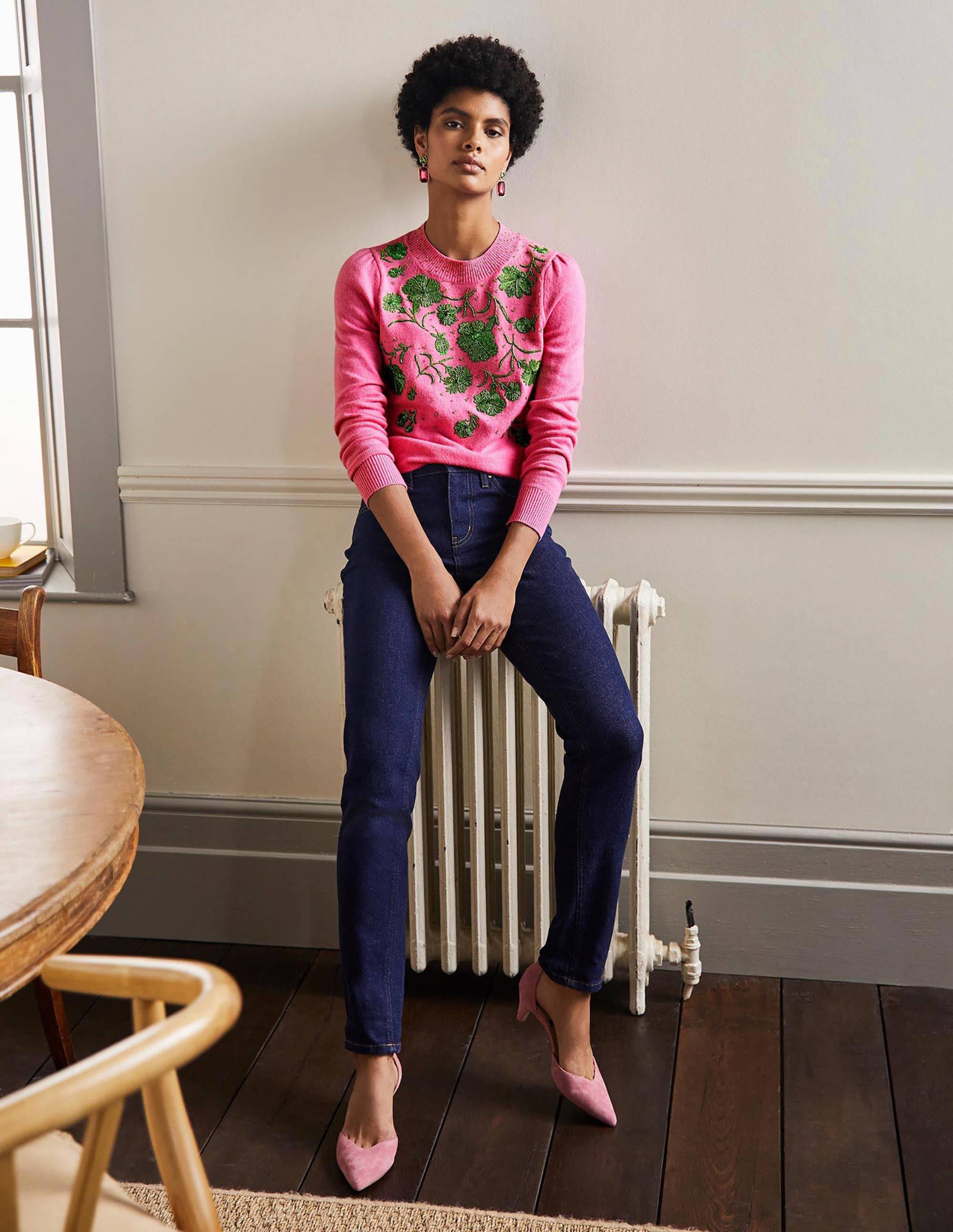 Felicity Embellished Jumper-Flamingo Pink - Image 4