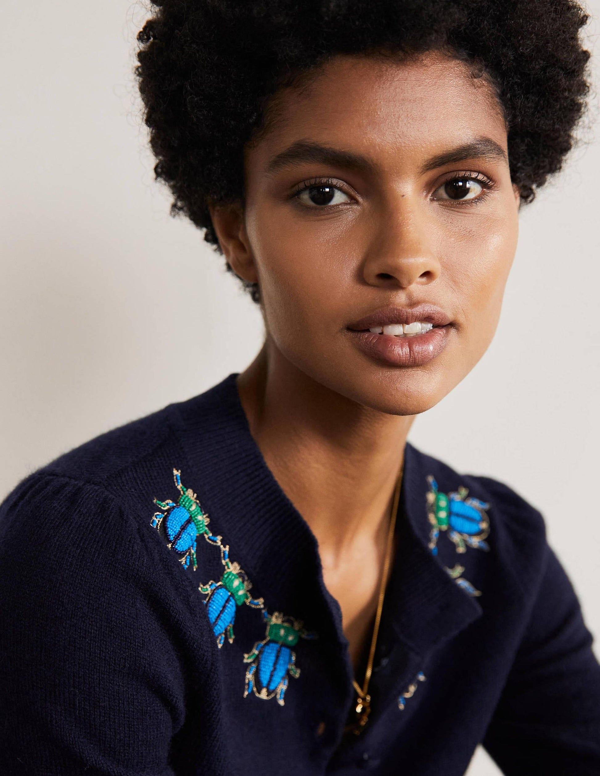 Embellished Cardigan-Navy-2