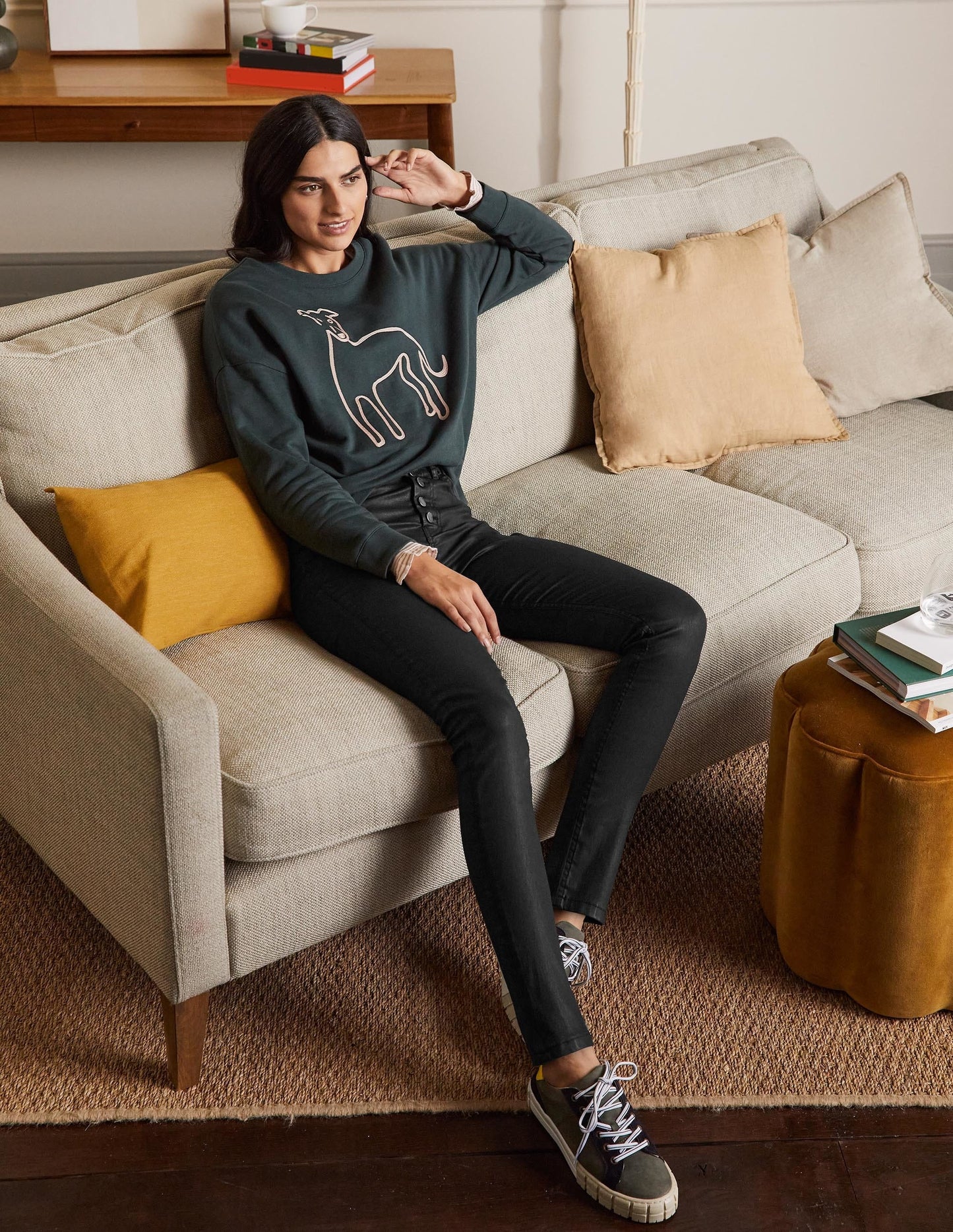 Button Fly Skinny Jeans-Black Waxed