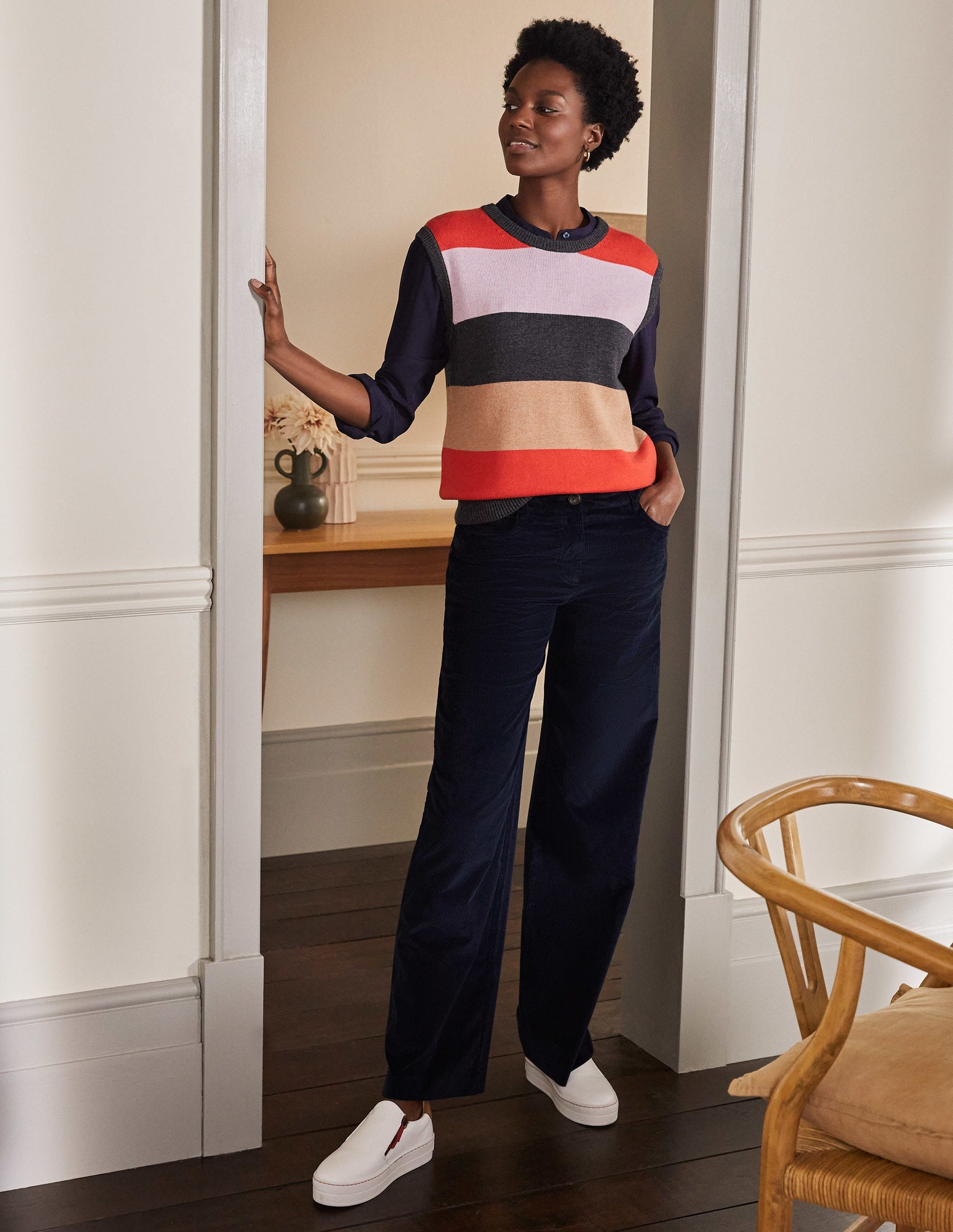 Alexia Cord Trousers-Navy-4