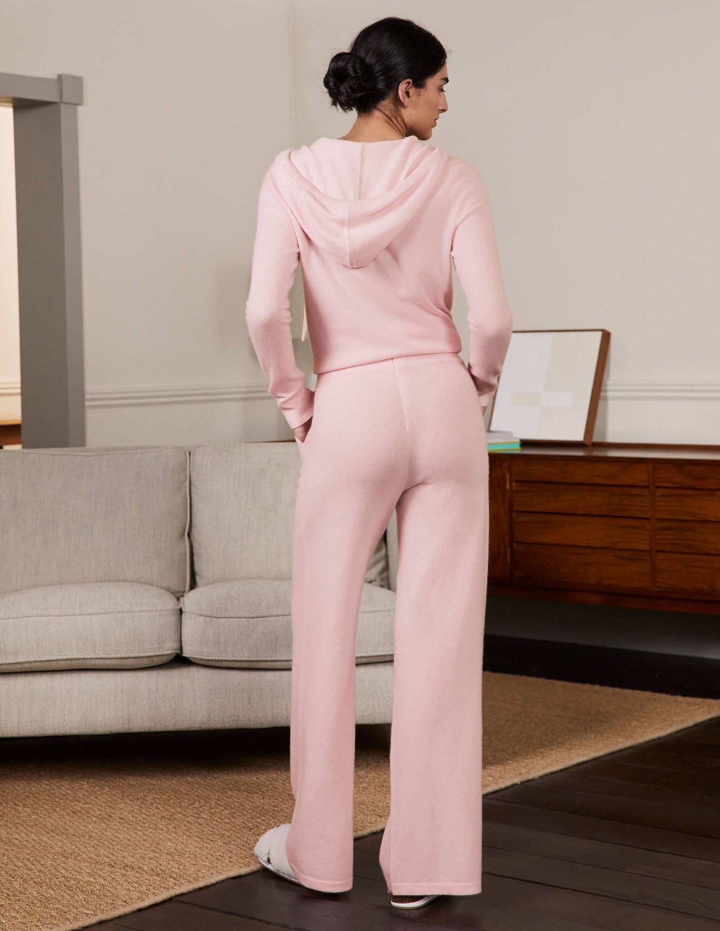 Cashmere Knit Lounge Joggers-Milkshake