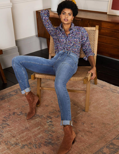 Seam Detail Skinny Jeans-Light Vintage-5