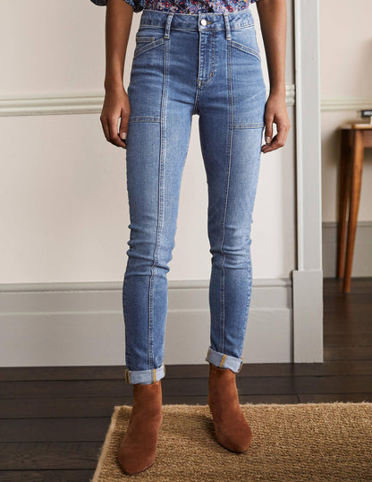 Seam Detail Skinny Jeans-Light Vintage-4