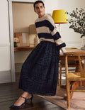 Tulle Midi Skirt-Navy