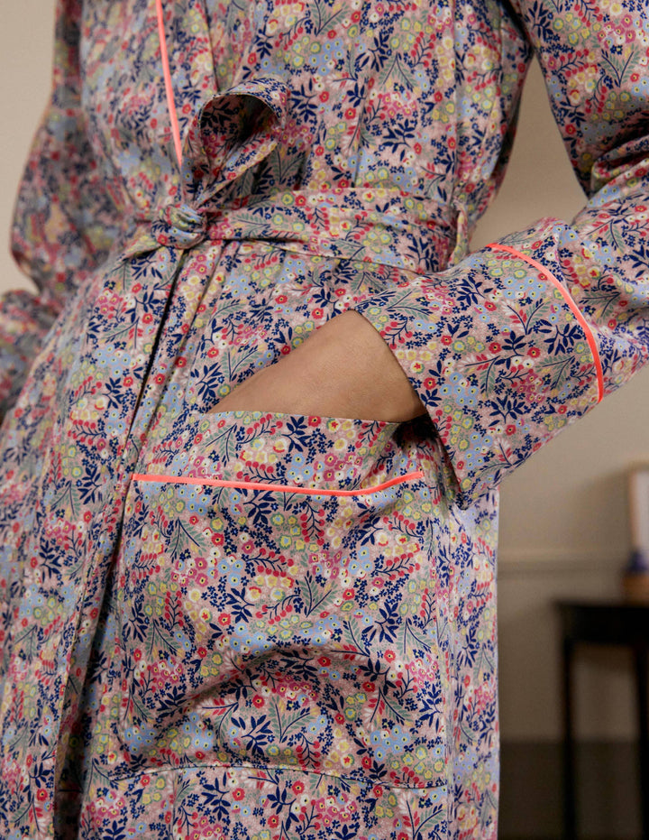 Cotton Dressing Gown-Milkshake, Enchanting Forest