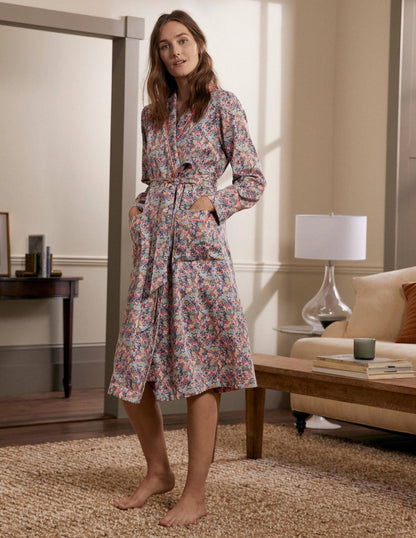 Cotton Dressing Gown-Milkshake, Enchanting Forest-3