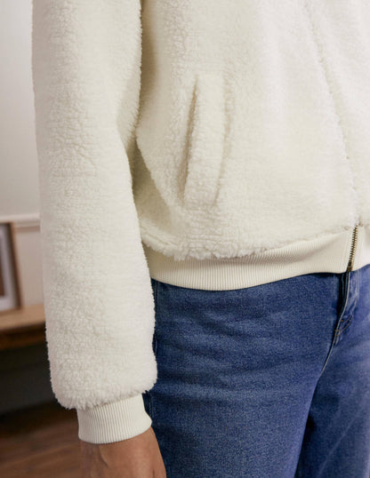 Teddy Zip-Through Jacket-Ivory-1