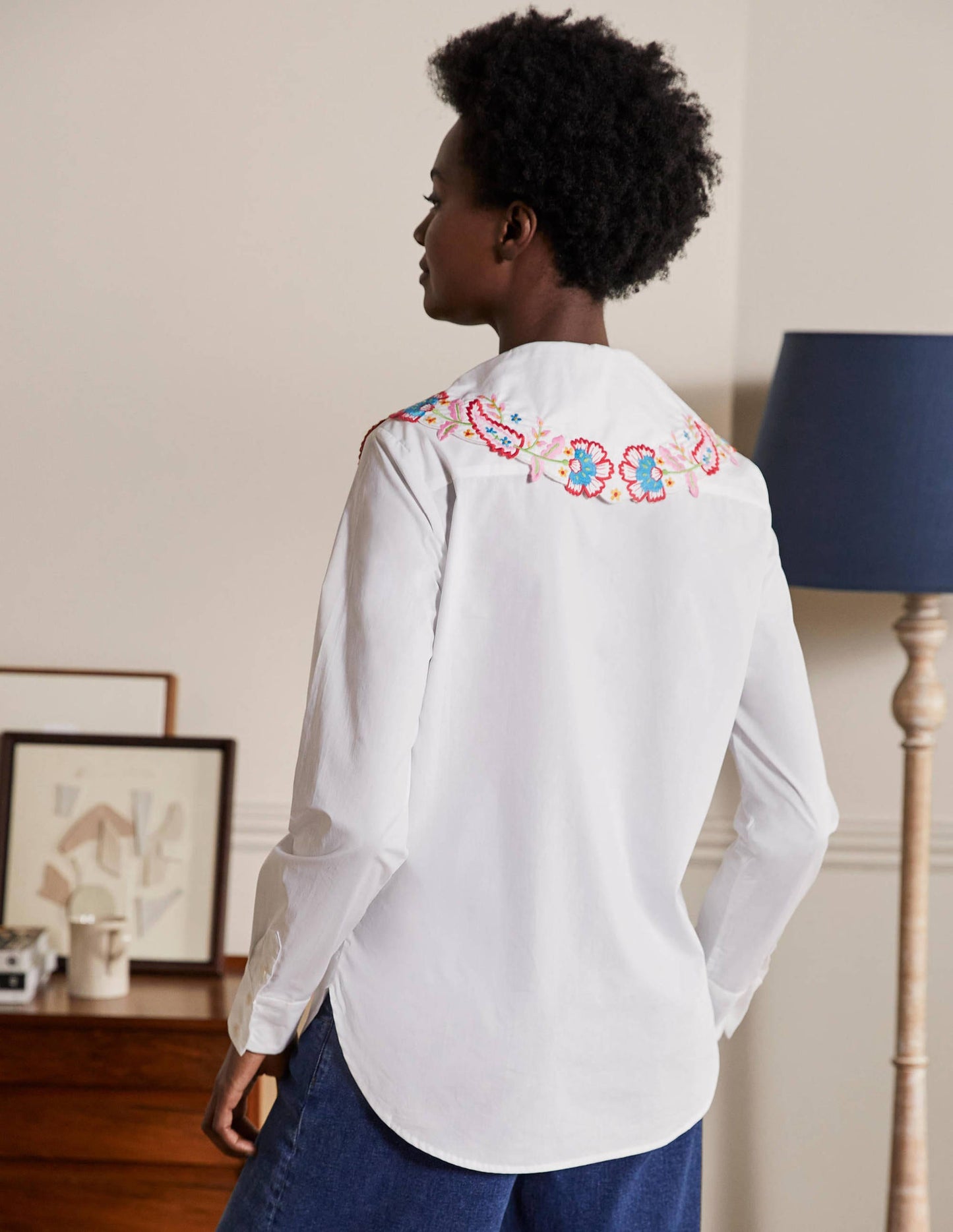 Antonia Embroidered Shirt-White