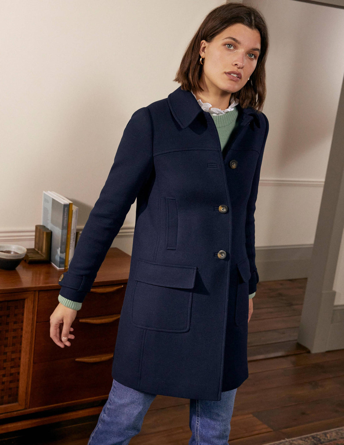 Durham Wool Blend Coat-Navy - Image 4
