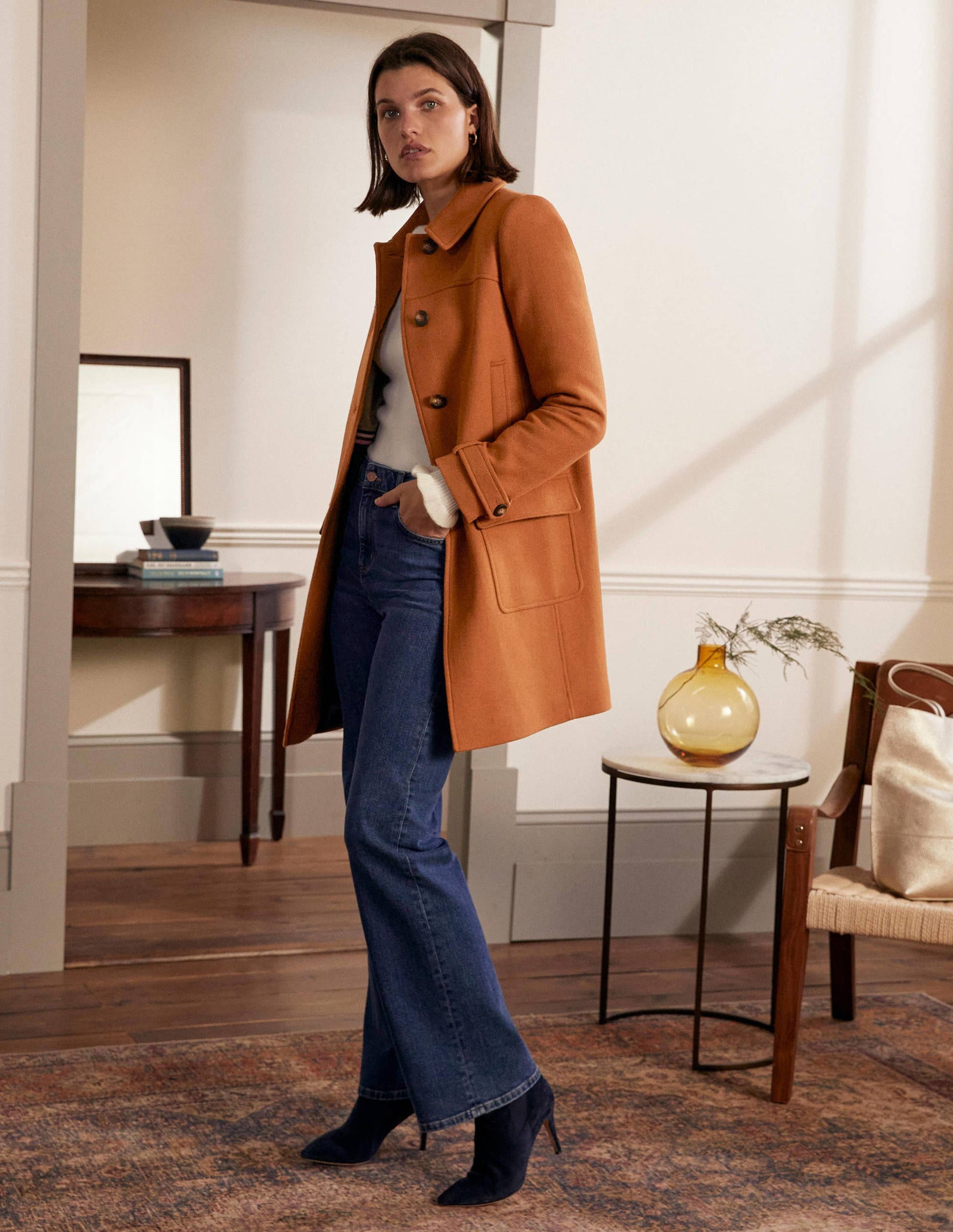 Durham Wool Blend Coat-Ochre-4