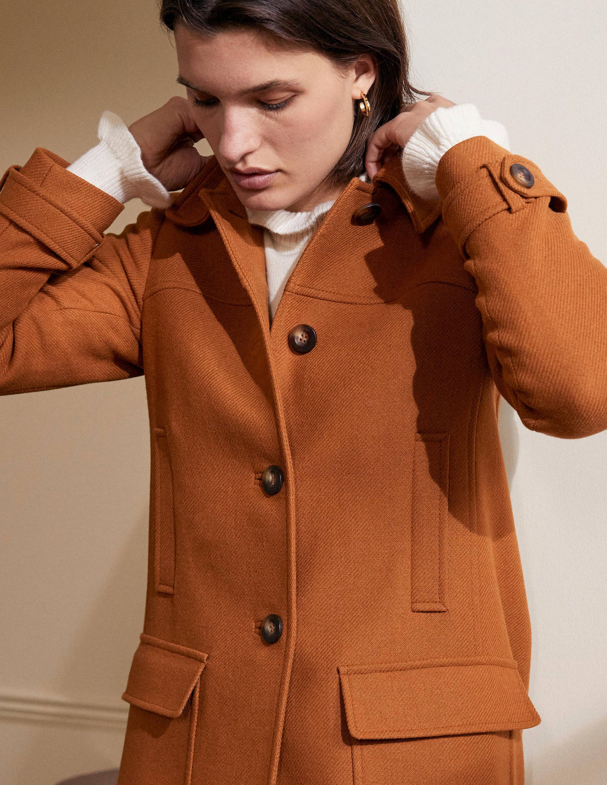 Durham Wool Blend Coat-Ochre-3