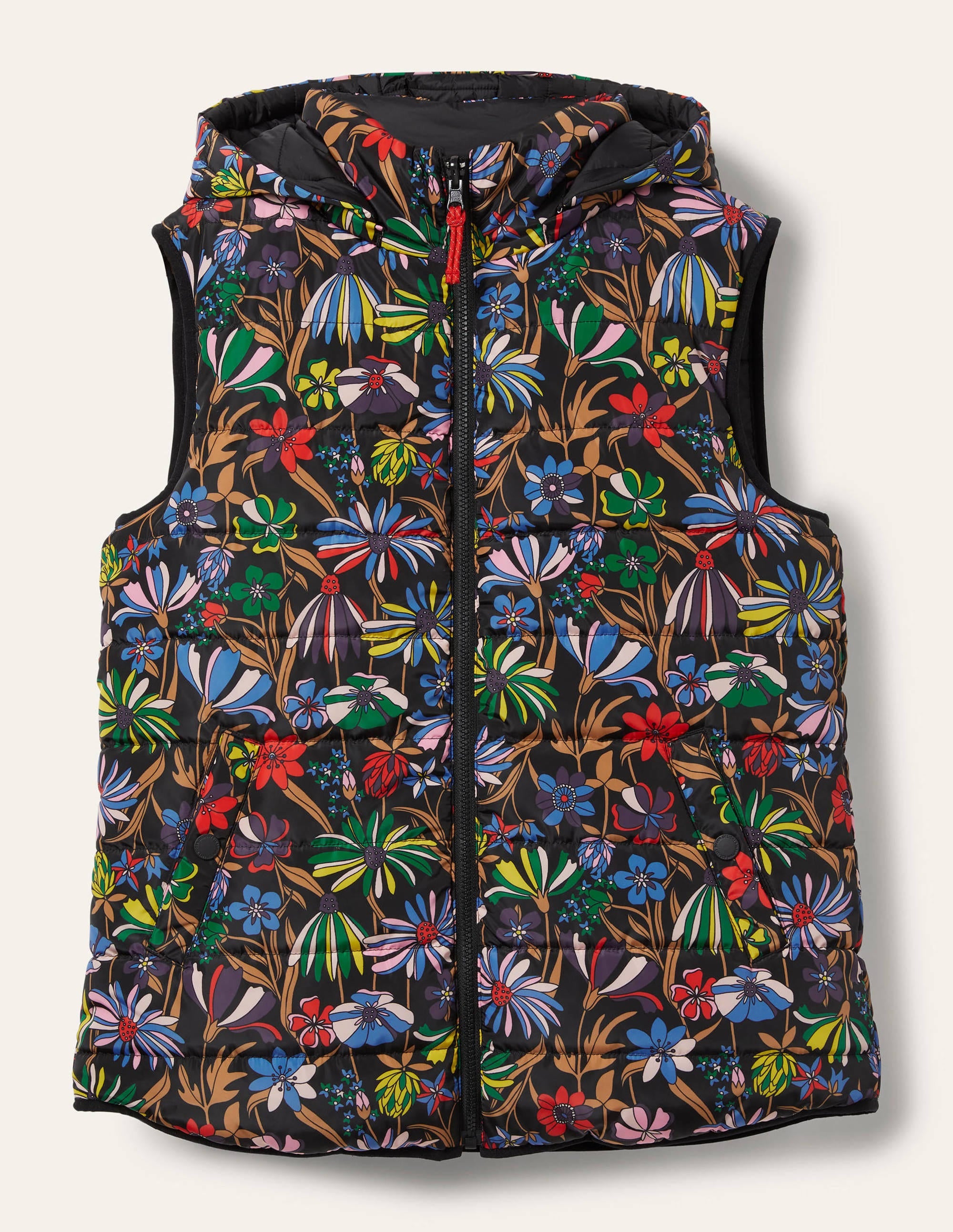 Reversible Lightweight Gilet-Black, Wild Dandelion - Image 8