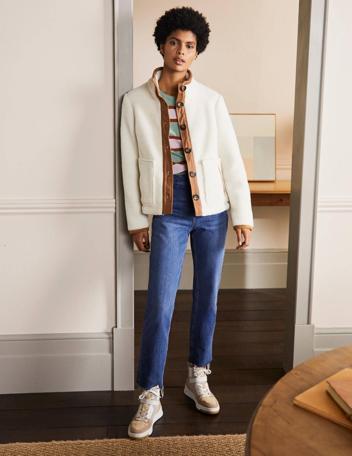 Marcia Sherpa Jacket-Ivory - Image 4