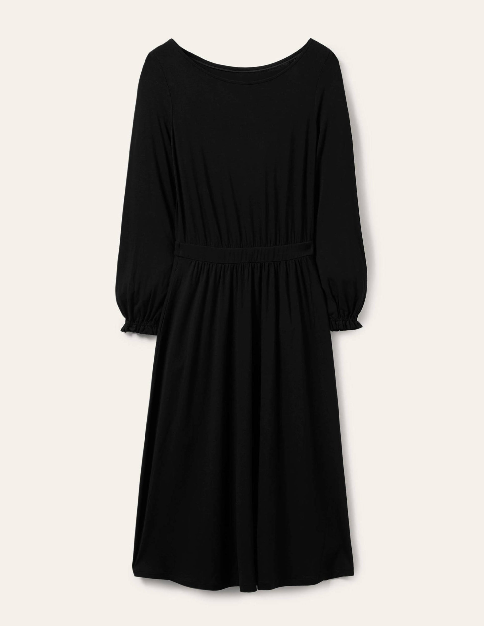 Evelyn Jersey Midi Dress-Black-5