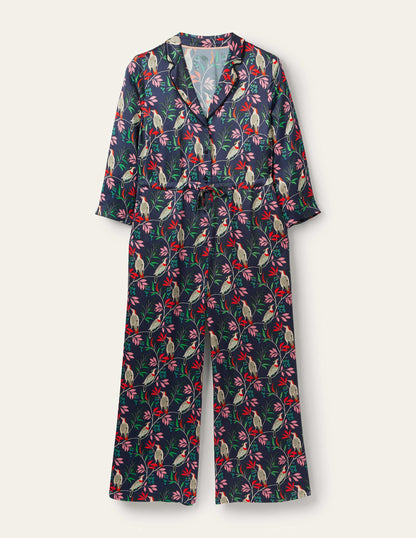 Collar Detail Cropped Jumpsuit-French Navy, Berry Bird-6