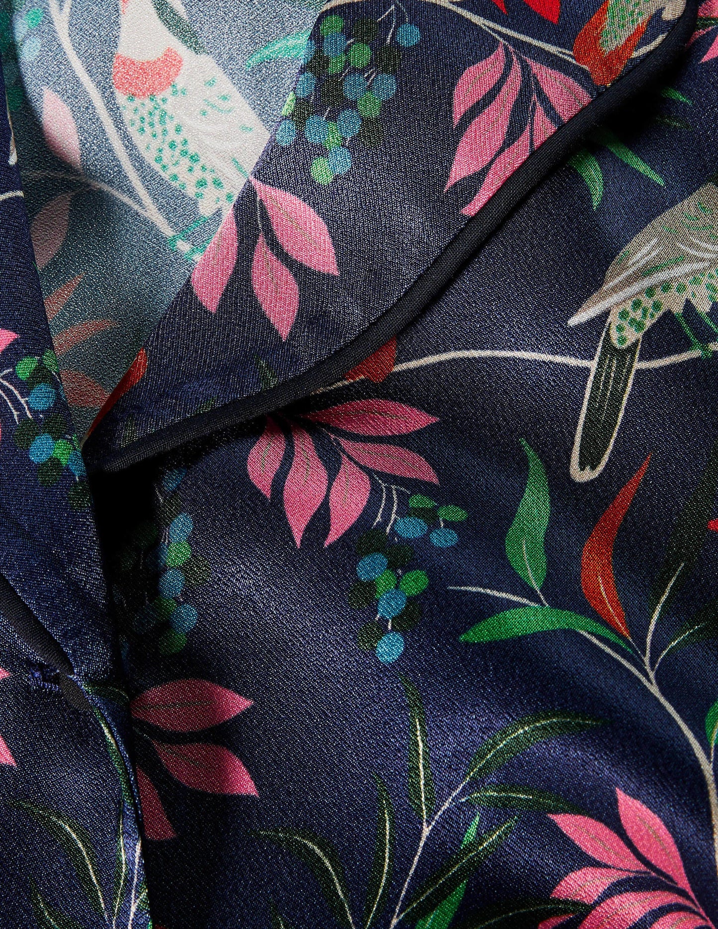 Collar Detail Cropped Jumpsuit-French Navy, Berry Bird