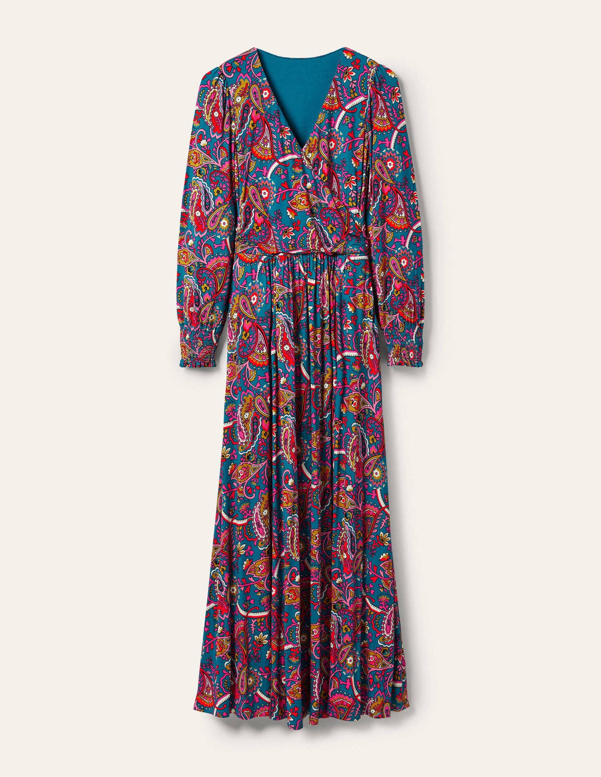 Jersey Maxi Wrap Dress-Winter Azure, Fantastical-5
