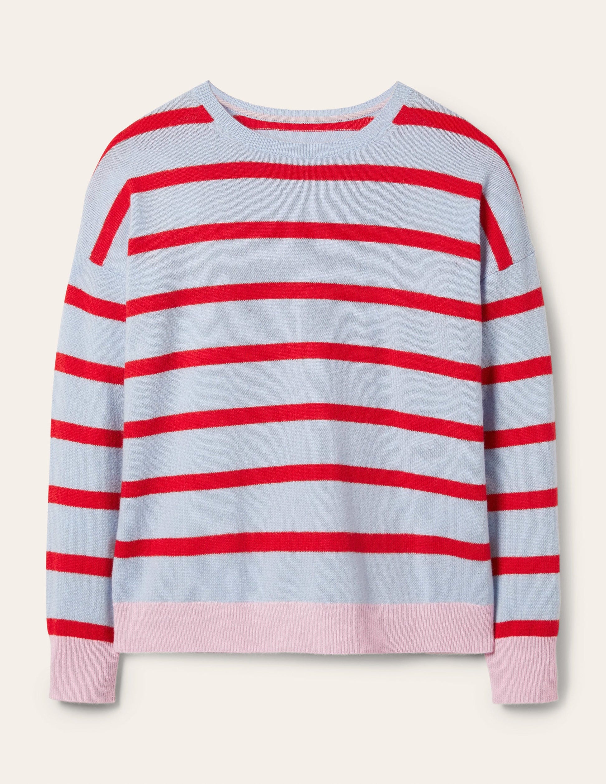 Striped Cashmere Jumper-Lapis Light Blue Stripe-5