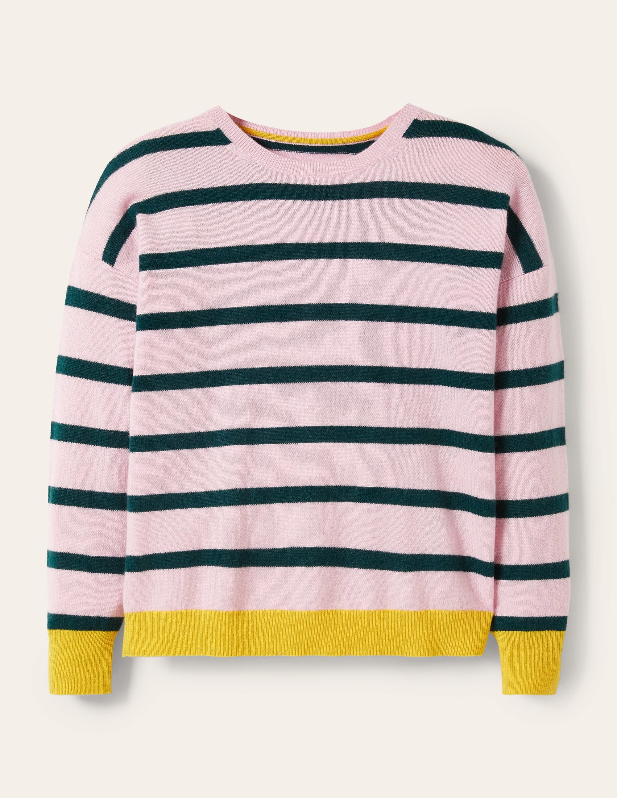 Striped Cashmere Jumper-Morganite Pink Stripe - Image 5