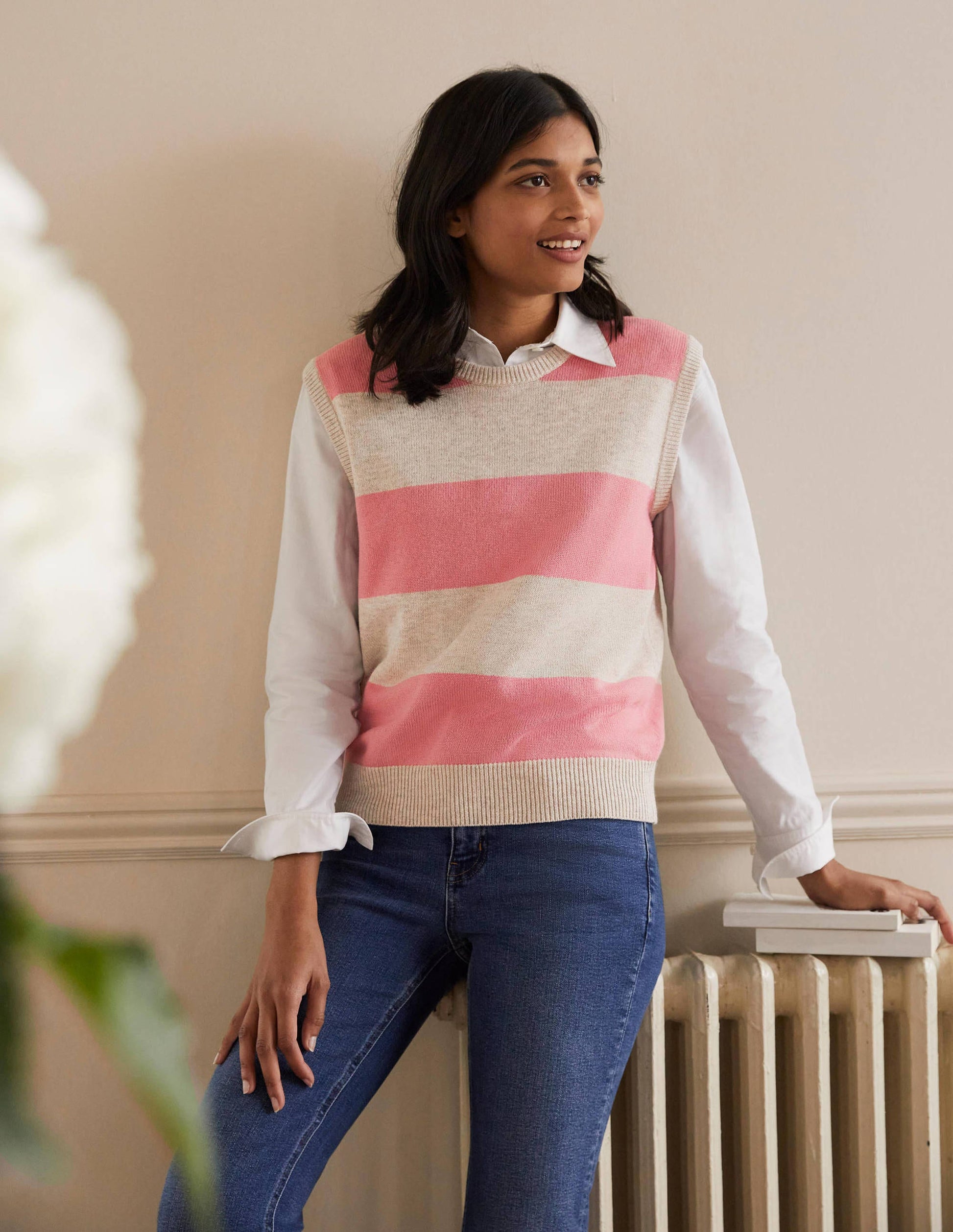 Fiona Tank-Chinchilla/Formica Pink Stripe-1