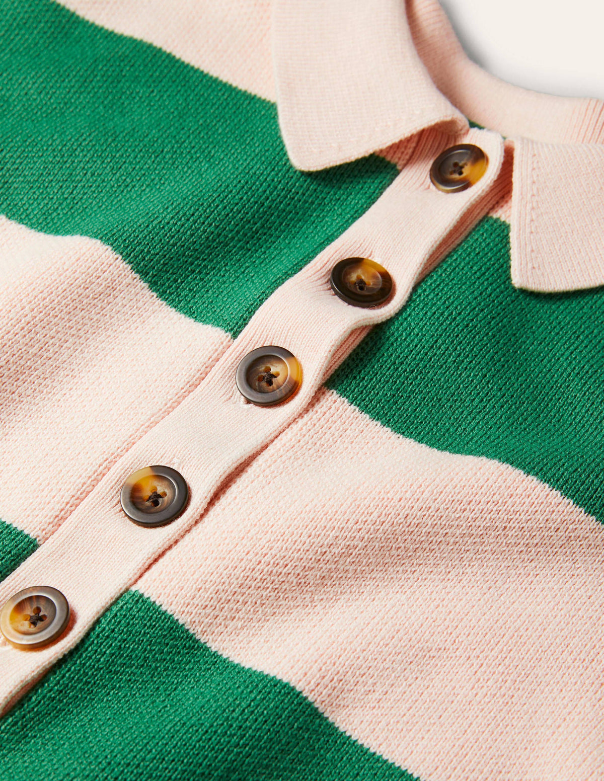 Striped Knitted Rugby Jumper-Milkshake and Irish Green - Image 6
