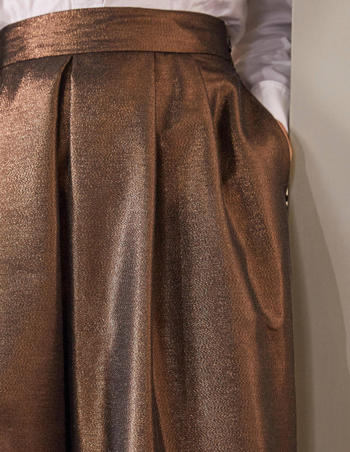Bronzed Full Midi Skirt-Metallic - Image 1