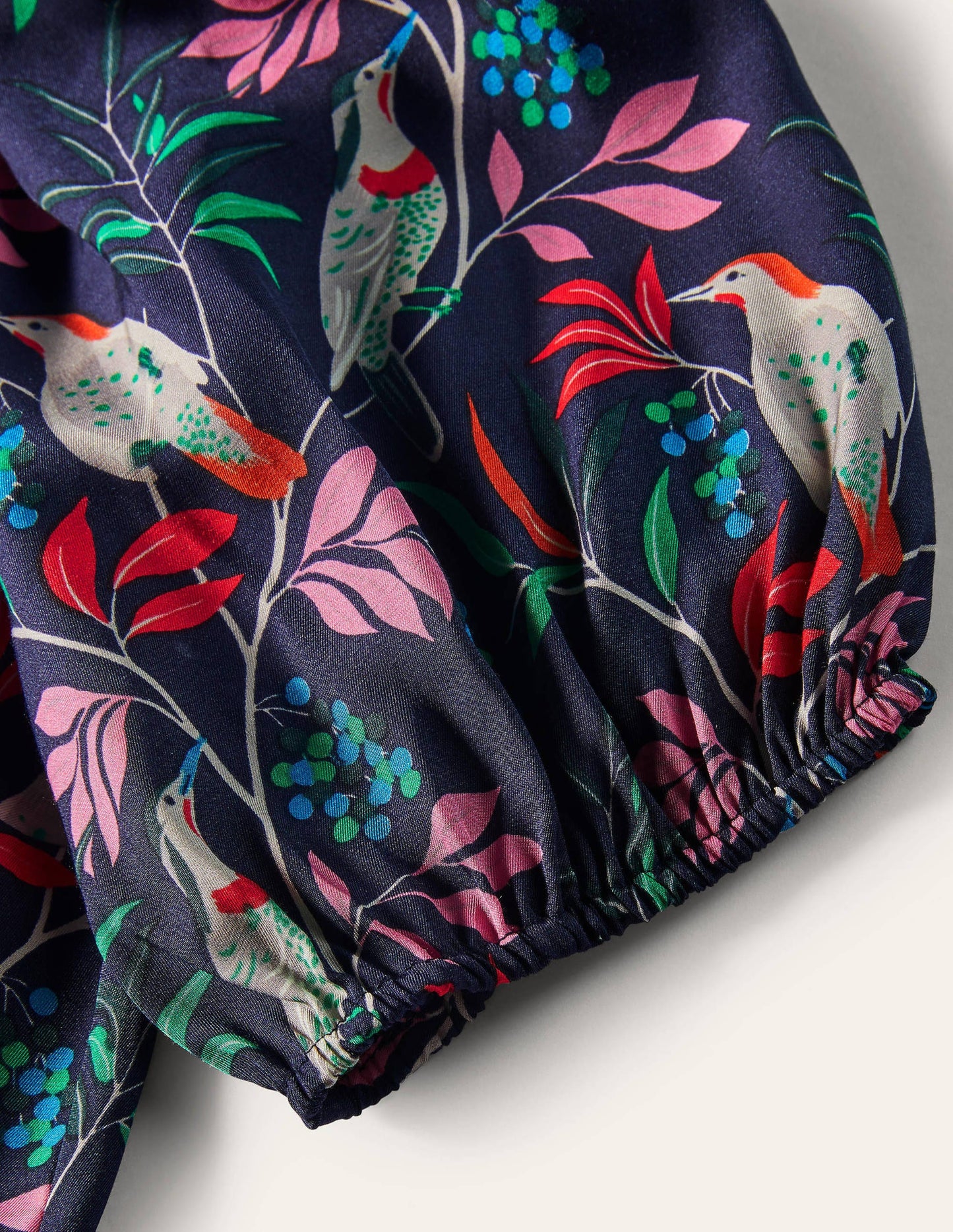 Adriana Puff Sleeve Top-French Navy, Berry Bird