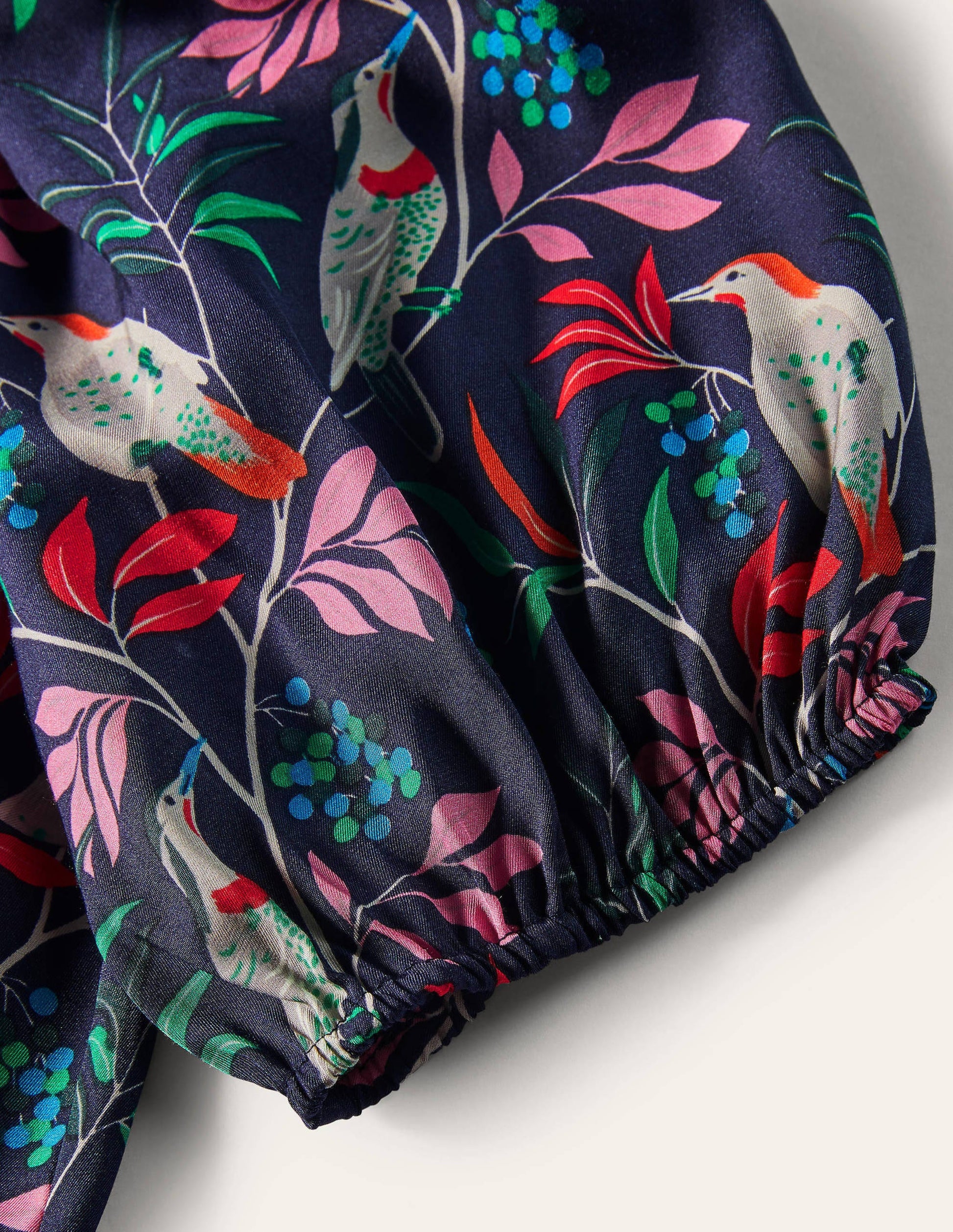 Adriana Puff Sleeve Top-French Navy, Berry Bird-7