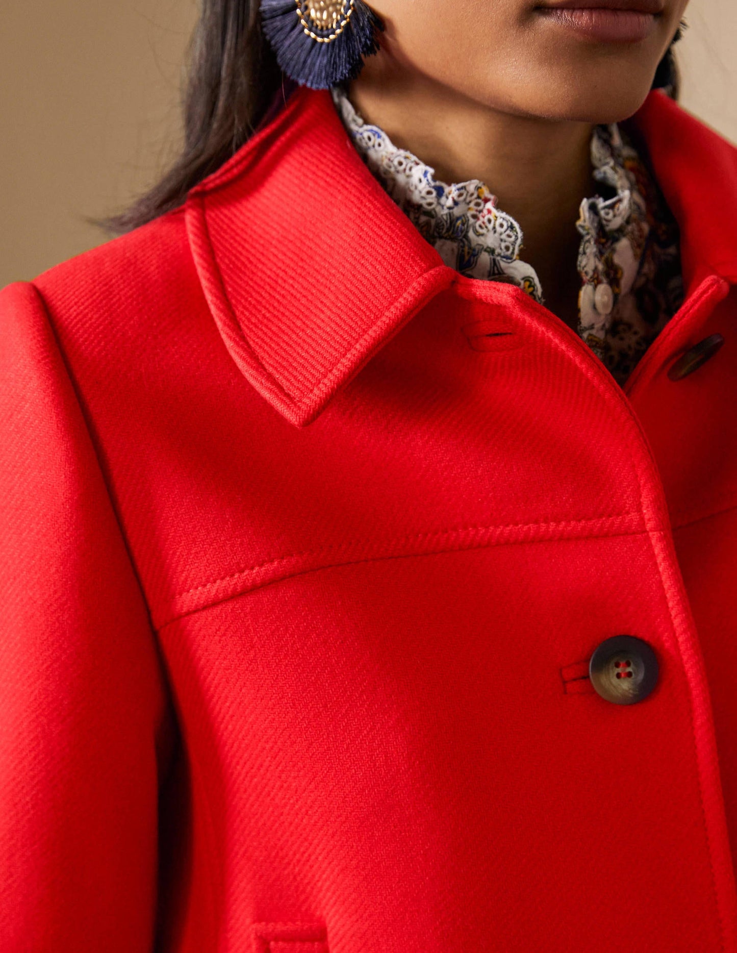 Durham Wool Blend Coat-Poppadew