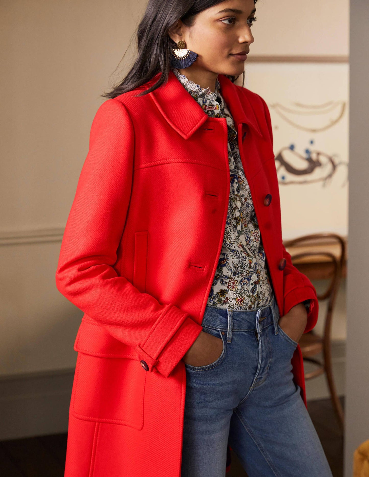 Durham Wool Blend Coat-Poppadew