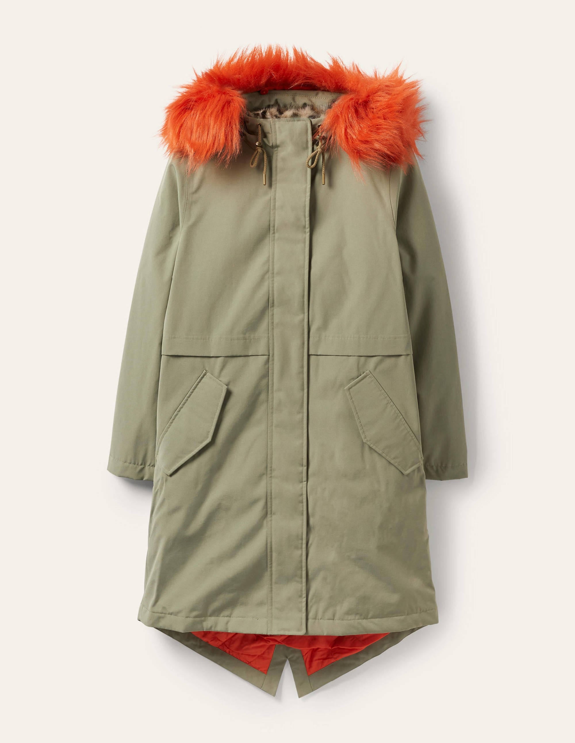 Waterproof Faux Fur Parka-Classic Khaki - Image 7