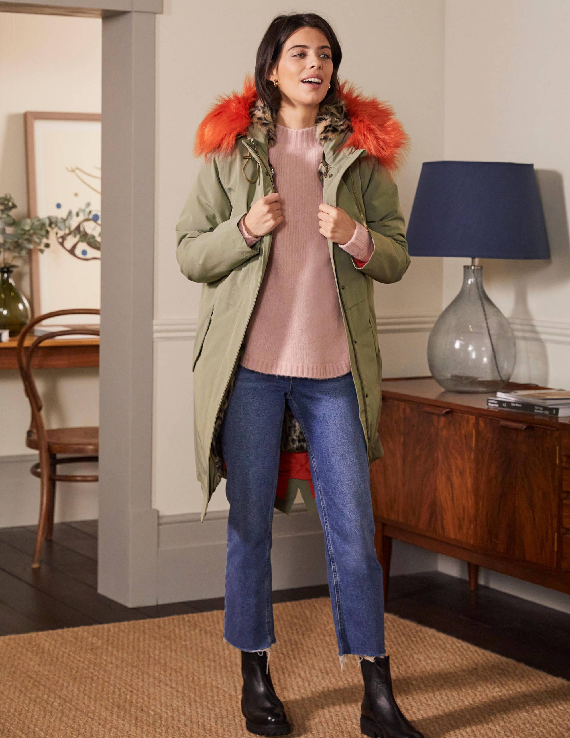 Waterproof Faux Fur Parka-Classic Khaki - Image 1