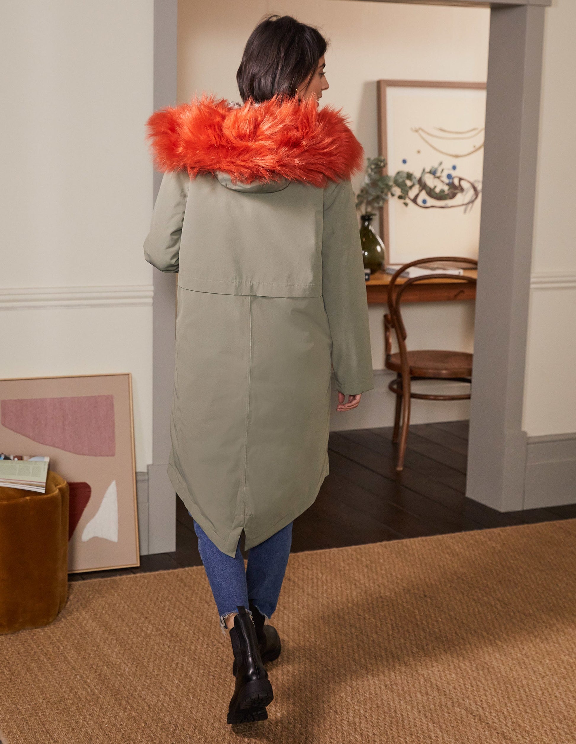 Waterproof Faux Fur Parka-Classic Khaki-3