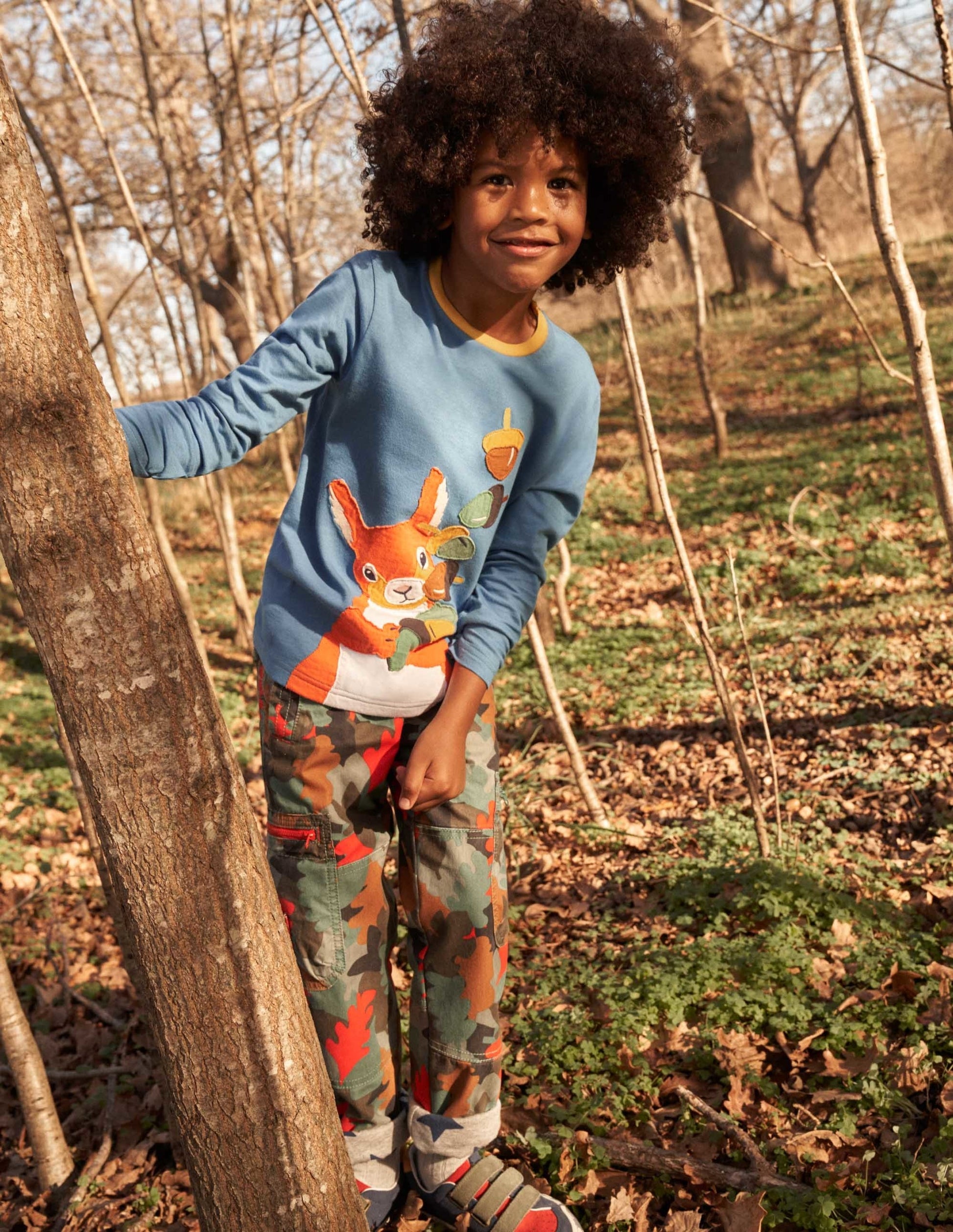 Cosy Lined Cargo Trousers-Rosemary Autumn Leaf Camo-4