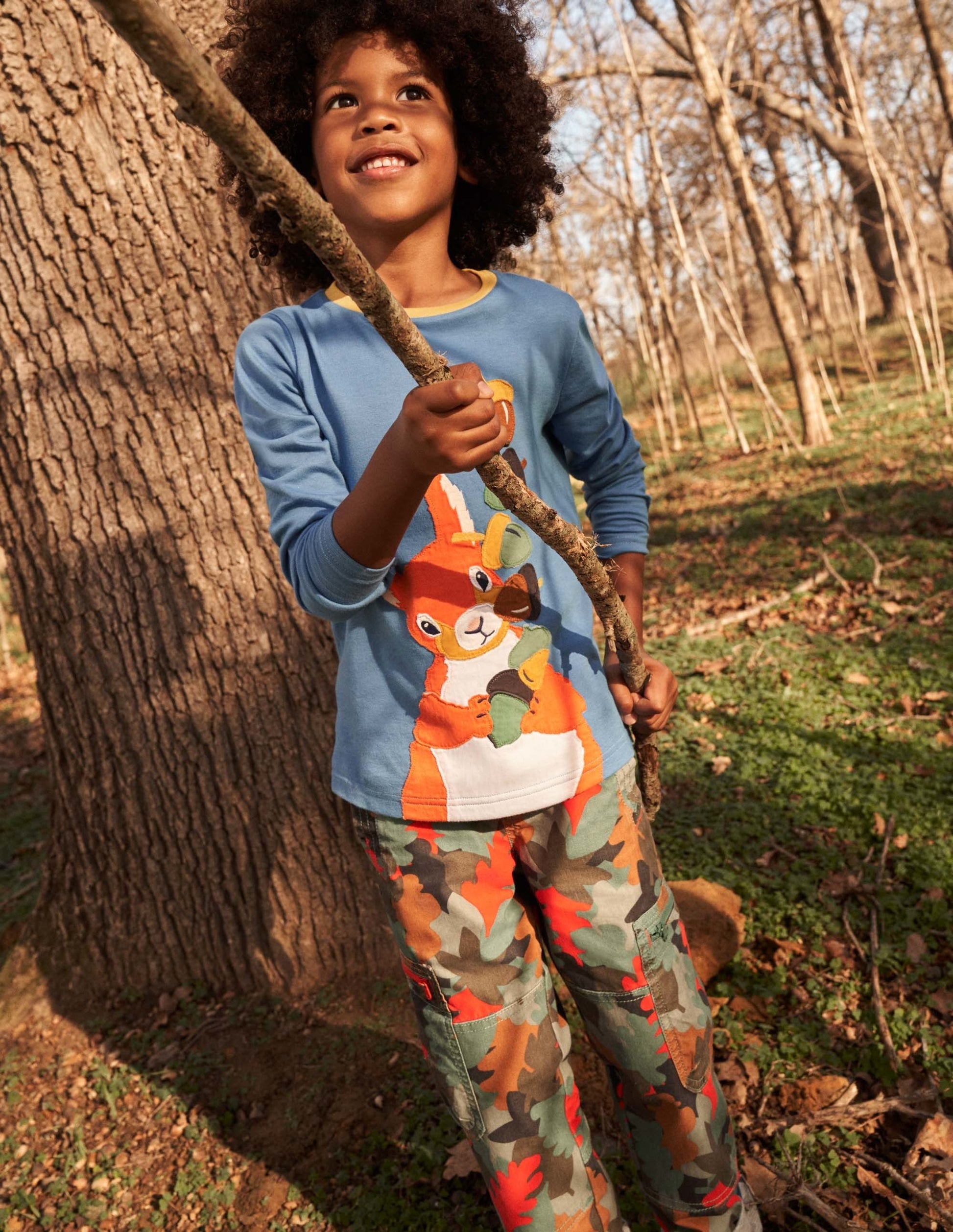 Cosy Lined Cargo Trousers-Rosemary Autumn Leaf Camo-6