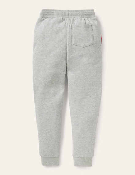 Appliqué Knee Joggers-Grey Marl Dinosaur