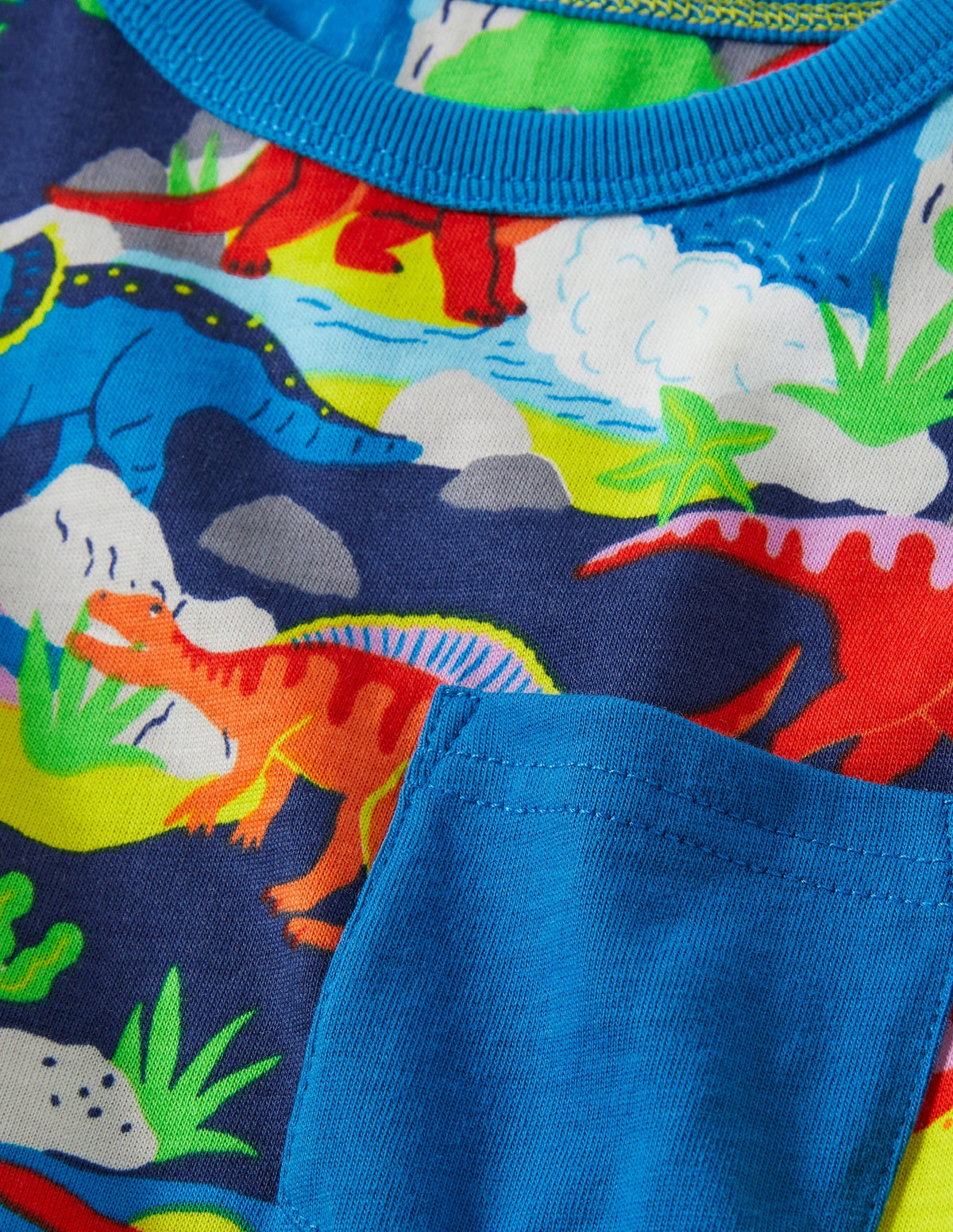 Printed Ringer T-shirt-Multi Dino - Image 3