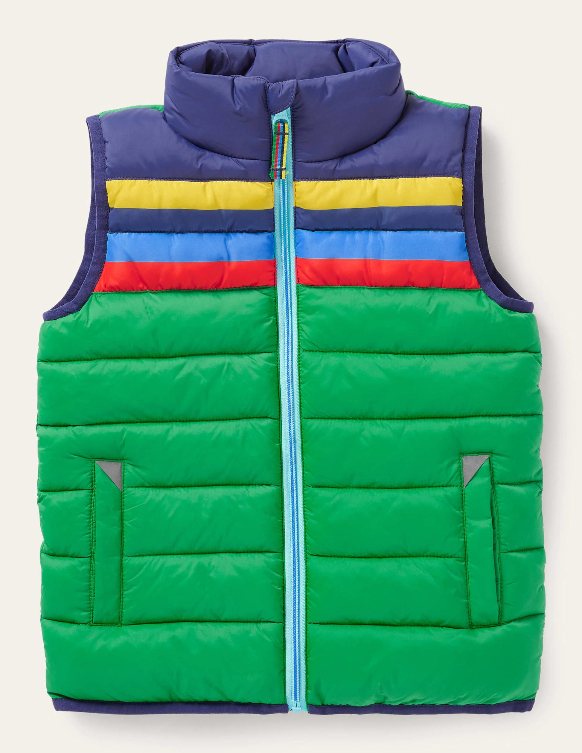 Packaway Gilet-Highland Green Multi Stripe-1