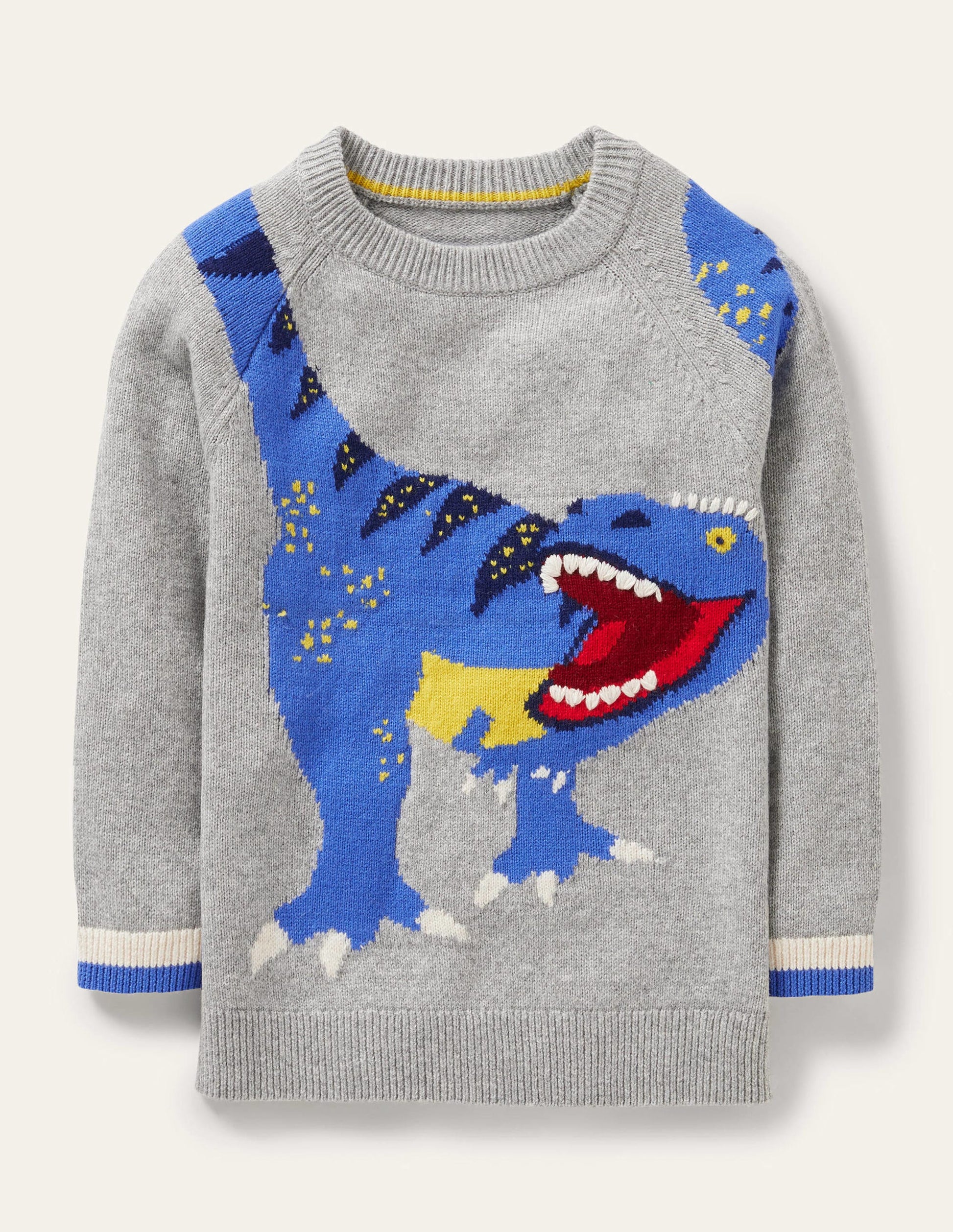 Fun Jumper-Grey Melange Dinosaur-1