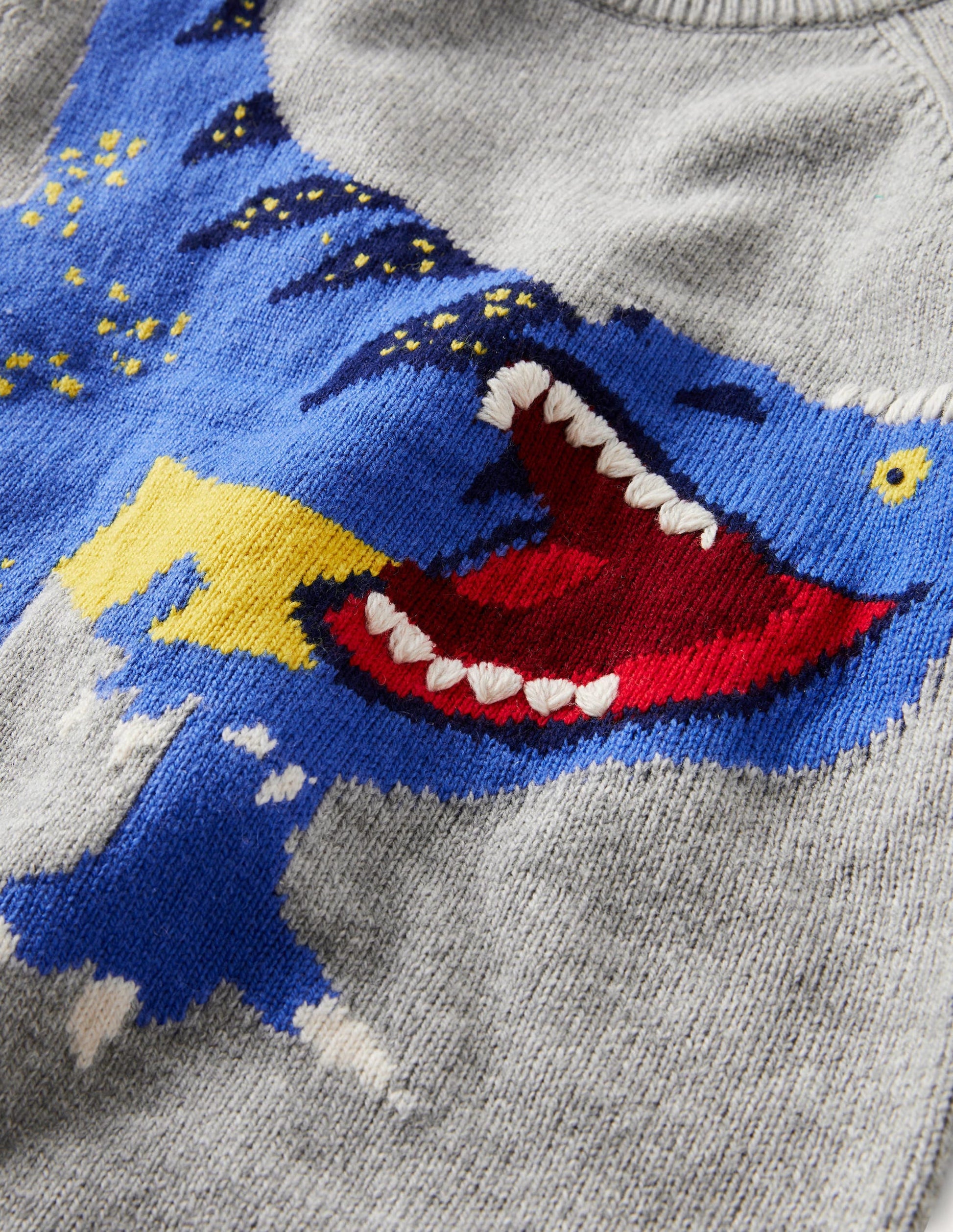 Fun Jumper-Grey Melange Dinosaur-3