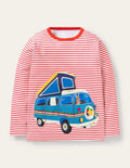 Lift-the-flap Vehicle T-shirt-Strawberry Red/Ivory Camper