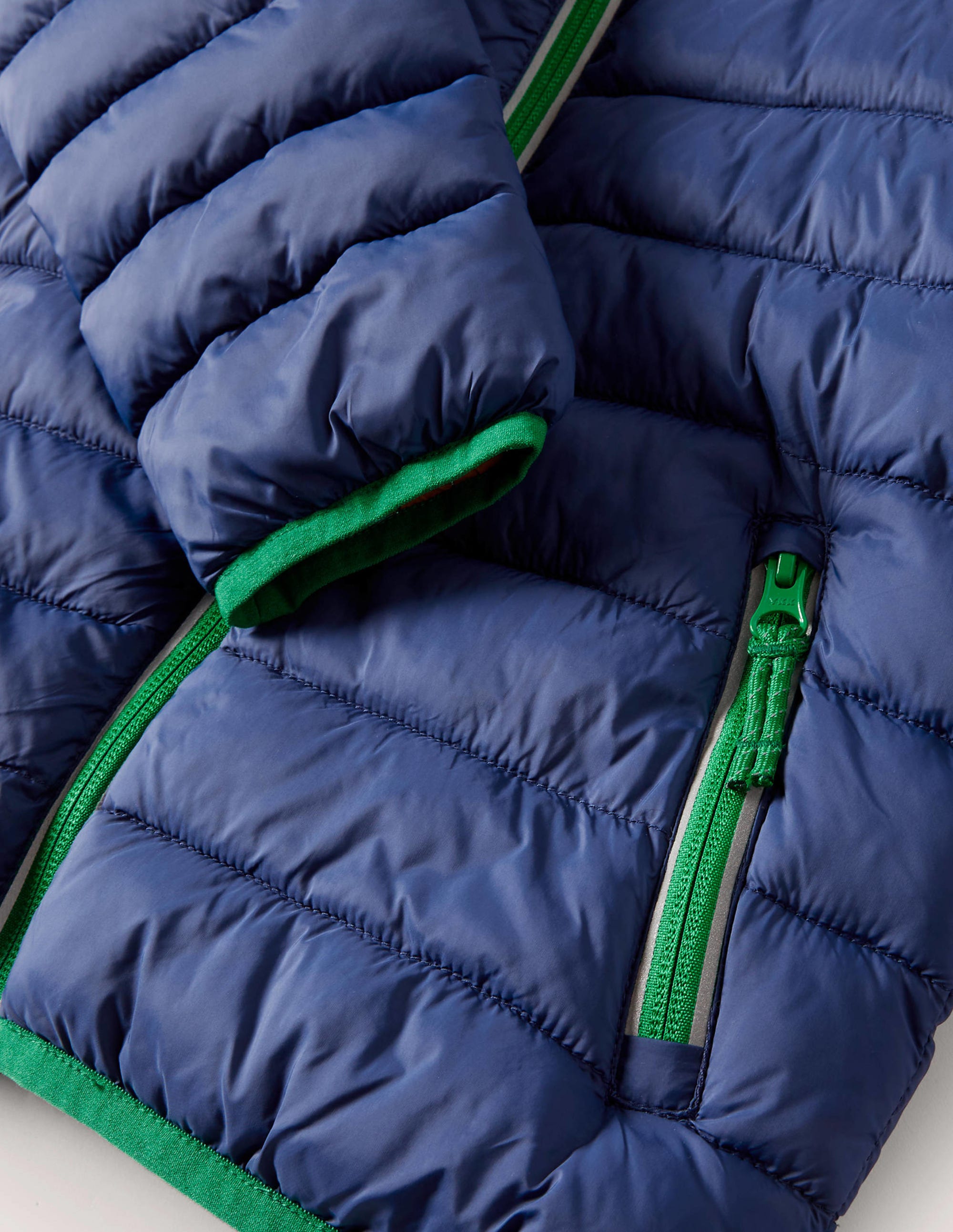 Cosy Pack-away Padded Jacket-Navy /Nutty Brown - Image 3