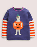 Halloween Double Layer T-shirt-Navy/Ivory Meerkat