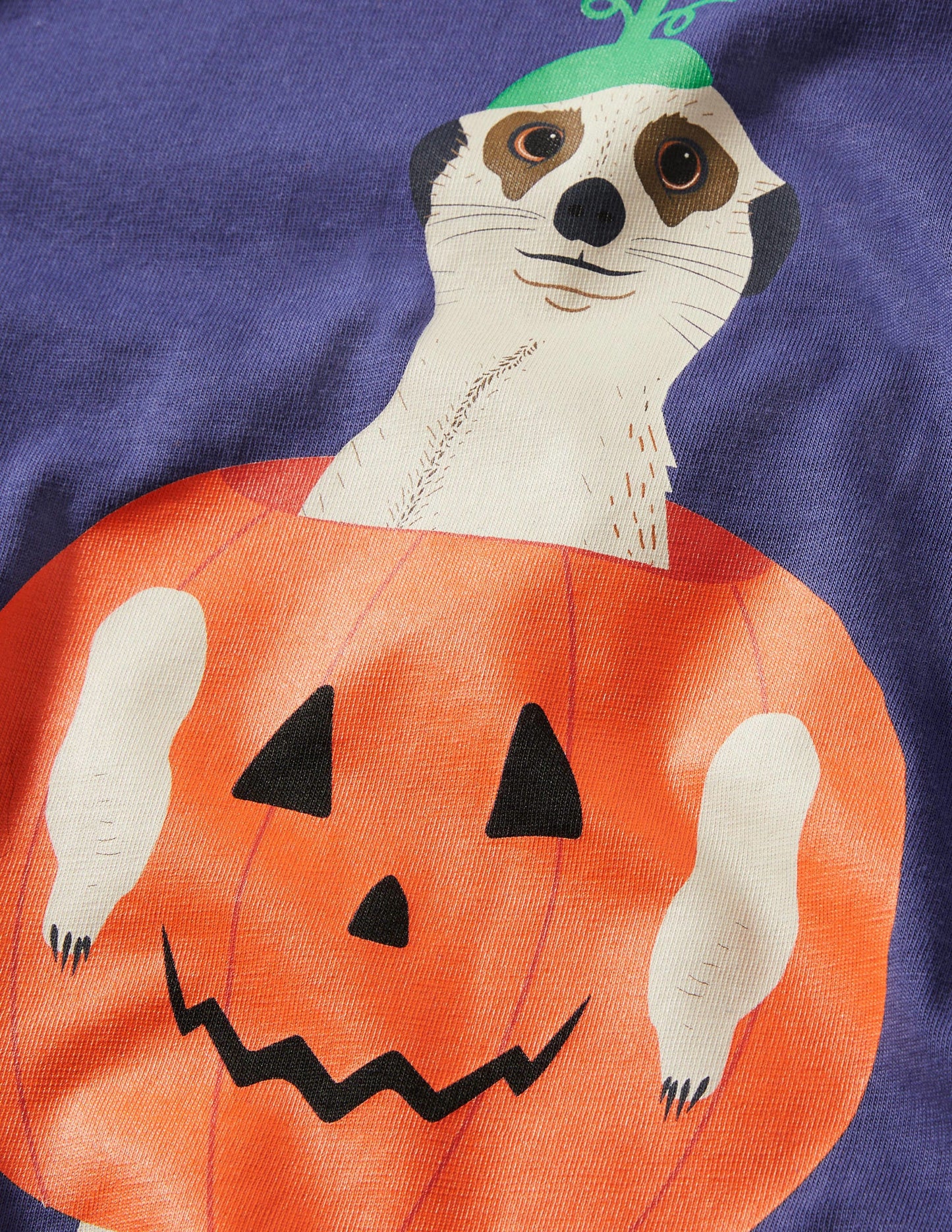 Halloween Double Layer T-shirt-Navy/Ivory Meerkat