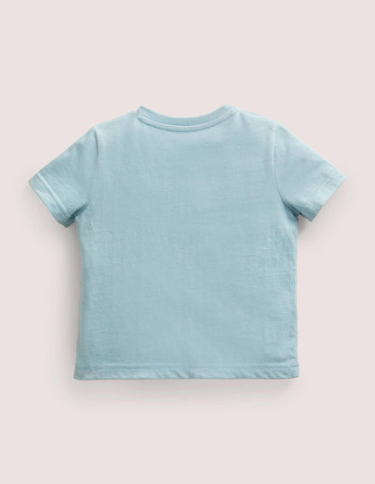 Birthday Appliqué T-shirt-Mineral Blue One-2